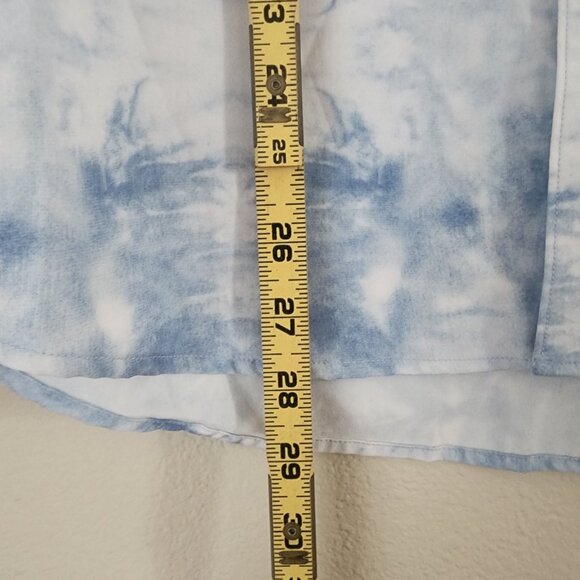 7 Diamonds Mens Salt Water Button Up Shirt Short Sleeve Woven Blue White Size M - Picture 10 of 10